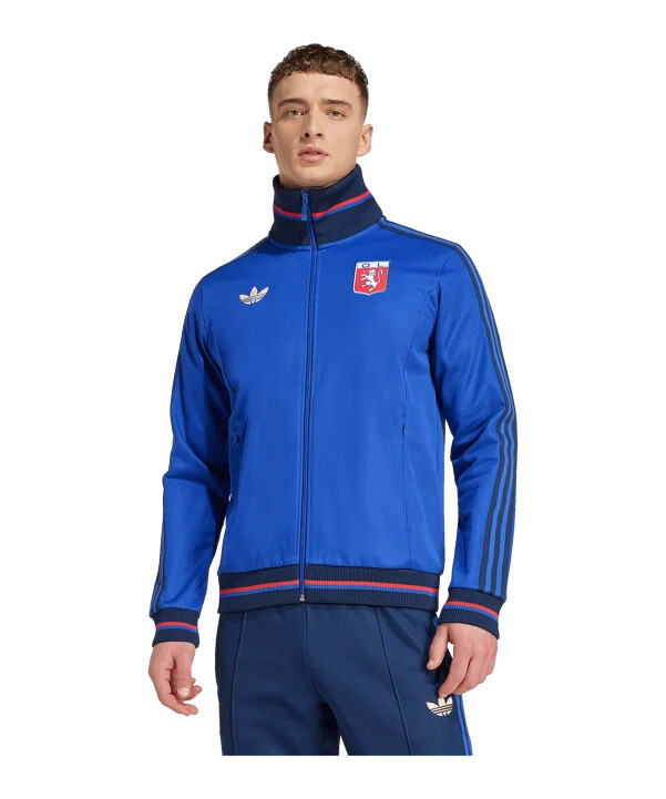 adidas olympique lyon 75 tt trainingsjacke blau