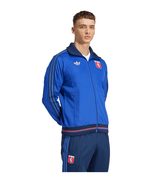 adidas olympique lyon 75 tt trainingsjacke blau