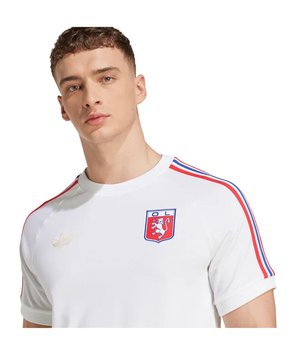 adidas olympique lyon 75 t-shirt weiß