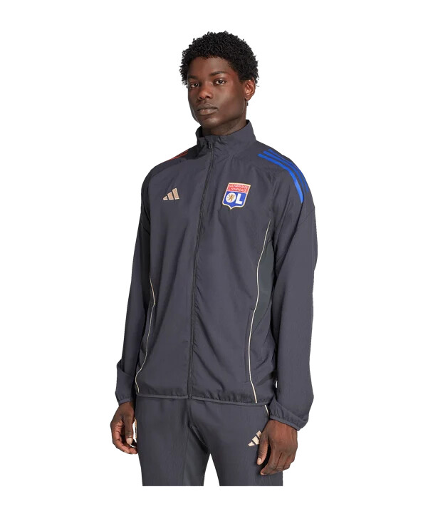 adidas olympique lyon präsentationsjacke grau