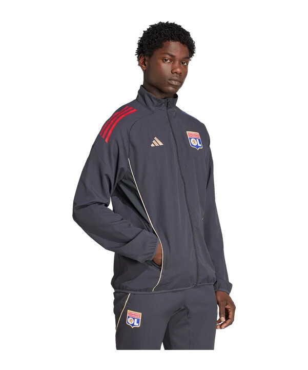 adidas olympique lyon präsentationsjacke grau