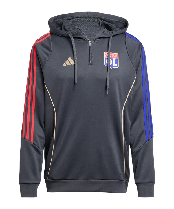 adidas olympique lyon training hoody grau
