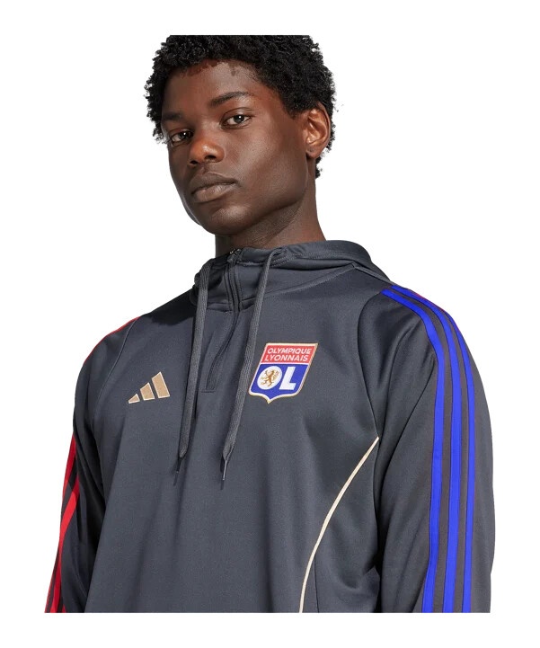 adidas olympique lyon training hoody grau