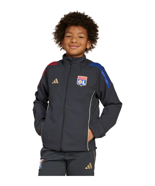 adidas olympique lyon präsentationsjacke kids grau