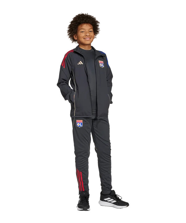 adidas olympique lyon präsentationsjacke kids grau