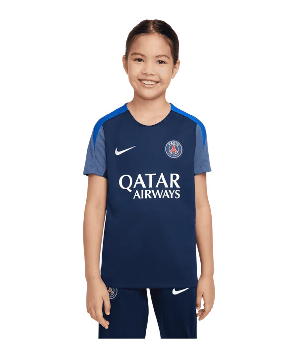 nike paris saint-germain strike trainingsshirt kids blau f411