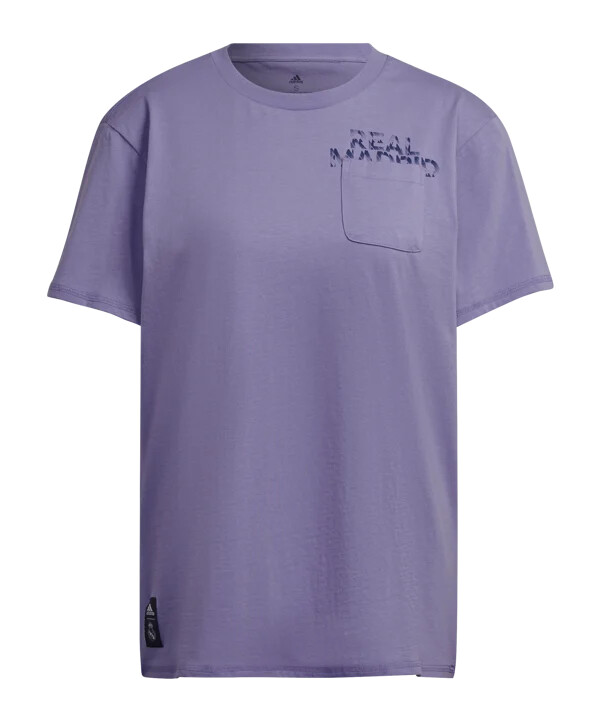 adidas real madrid pocket t-shirt damen lila