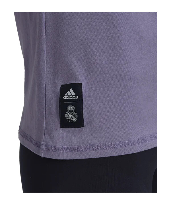 adidas real madrid pocket t-shirt damen lila