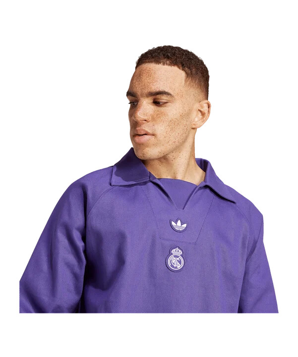 adidas real madrid terrace icon sweatshirt lila