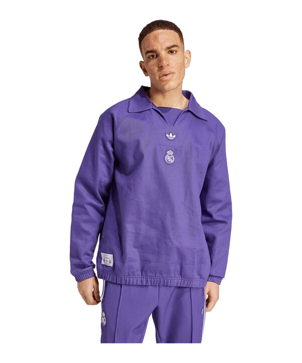 adidas real madrid terrace icon sweatshirt lila