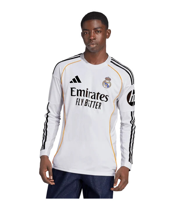 adidas real madrid longsleeve trikot home 20252026 weiß