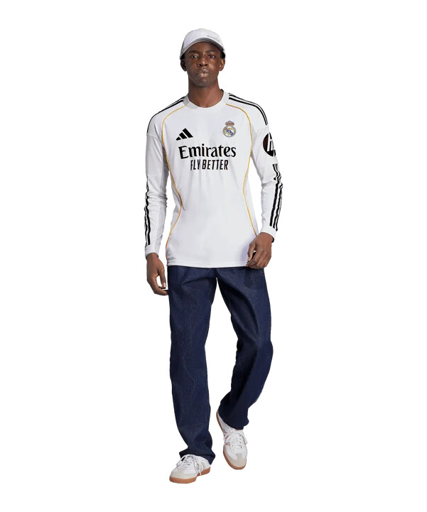 adidas real madrid longsleeve trikot home 20252026 weiß