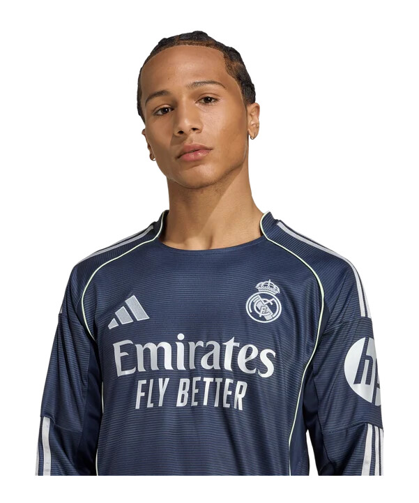 adidas real madrid longsleeve trikot away 20252026 blau