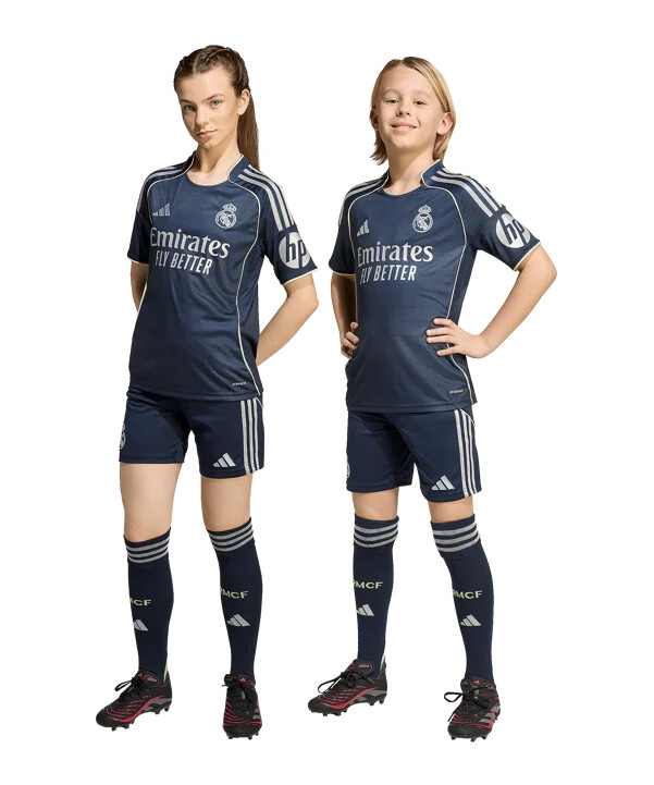 adidas real madrid short away 20252026 kids blau