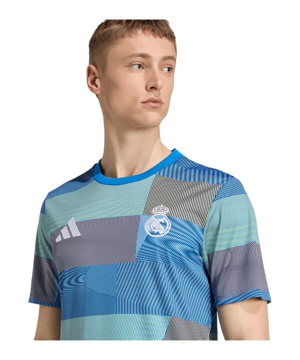 adidas real madrid prematch t-shirt 20252026 blau
