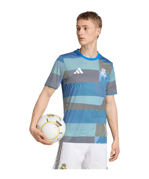 adidas real madrid prematch t-shirt 20252026 blau