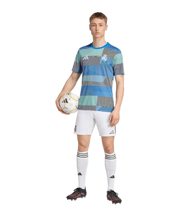 adidas real madrid prematch t-shirt 20252026 blau