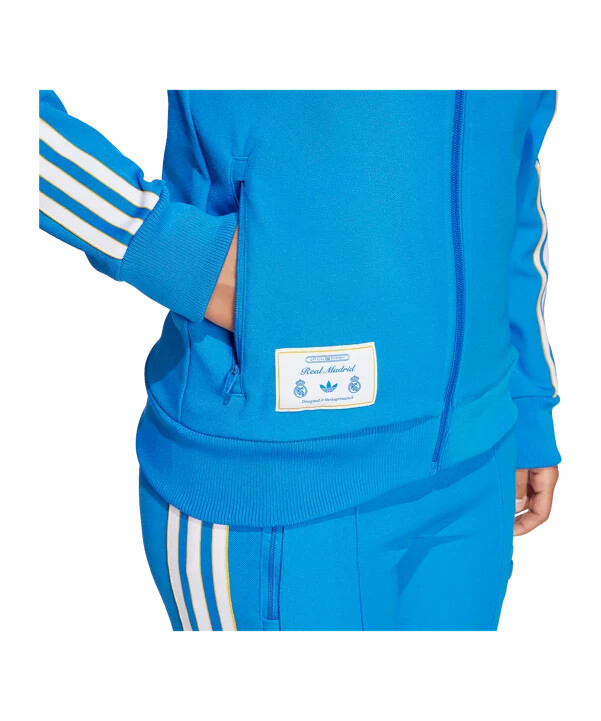 adidas real madrid icon track sweatshirt kids blau