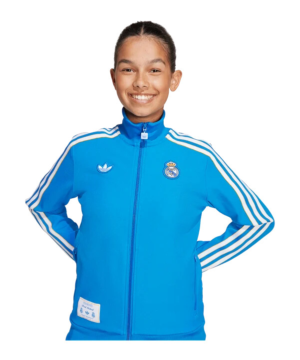 adidas real madrid icon track sweatshirt kids blau