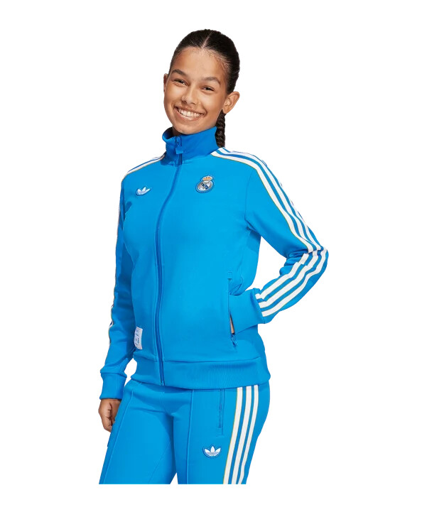 adidas real madrid icon track sweatshirt kids blau
