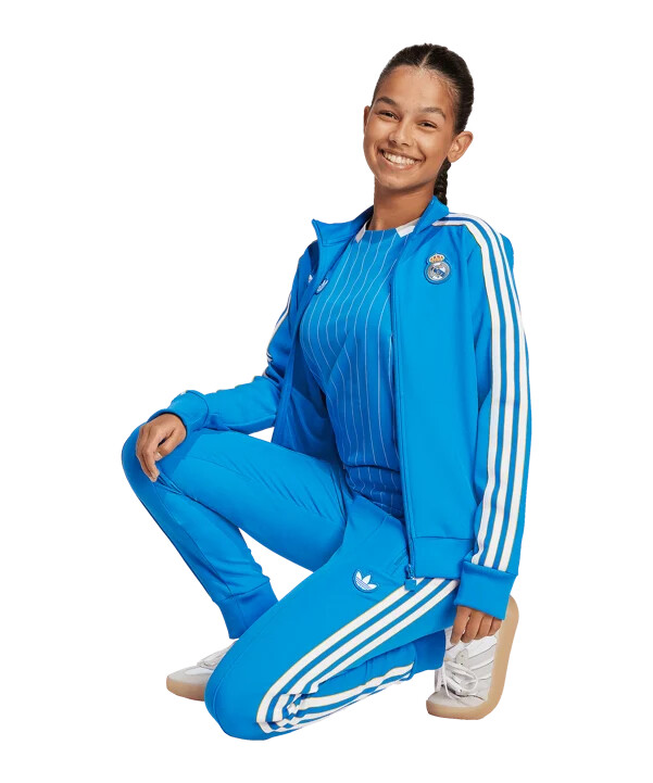 adidas real madrid icon track sweatshirt kids blau