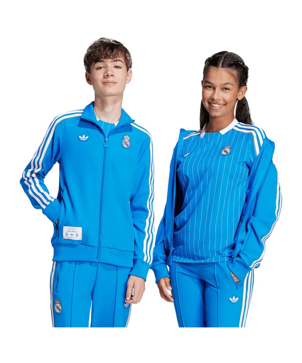 adidas real madrid icon track sweatshirt kids blau