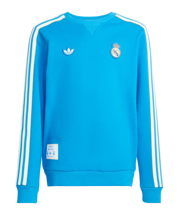 adidas real madrid icon sweatshirt kids blau
