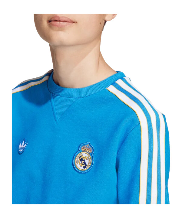 adidas real madrid icon sweatshirt kids blau