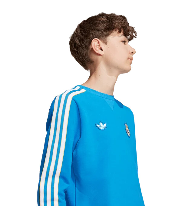 adidas real madrid icon sweatshirt kids blau