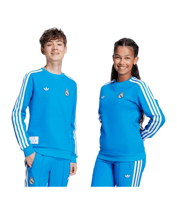 adidas real madrid icon sweatshirt kids blau
