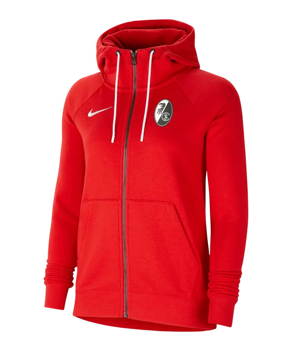 nike sc freiburg fleece kapuzenjacke damen rot f657