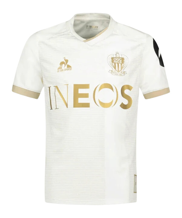 le coq sportif ogc nizza trikot away 20242025 kids weiss