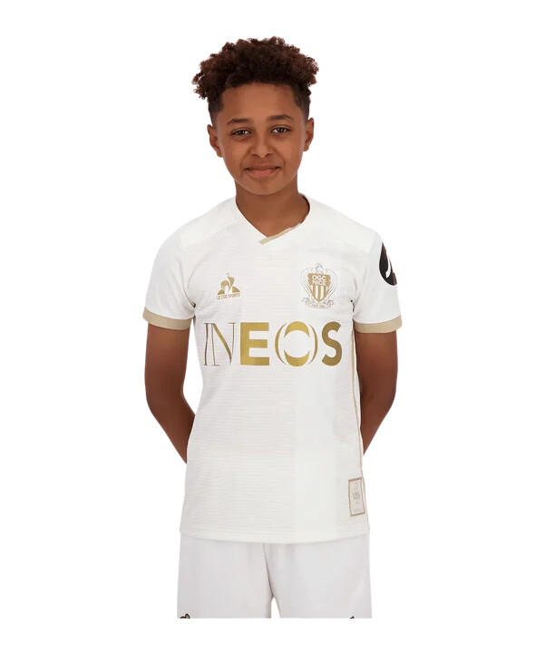 le coq sportif ogc nizza trikot away 20242025 kids weiss