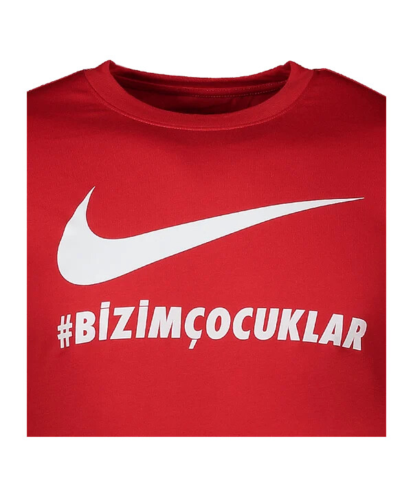 nike tff swoosh t-shirt em 2024 rot f657